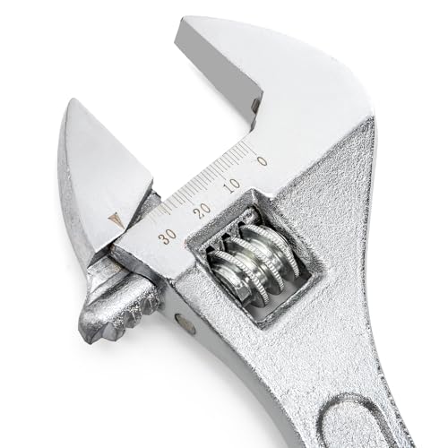 Okllen Set of 4 Adjustable Wrench Set, 6/8/10/12-Inch, Forged Cr-V Steel Crescent Wrench with Metric Scales, Heat Treated & Chrome Plated