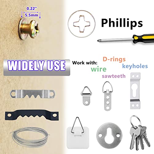 35pc 4-in-1 Bear Claw Dual Headed Picture Hanging Nails for D-Rings/Keyhole - size: Color Zinc
