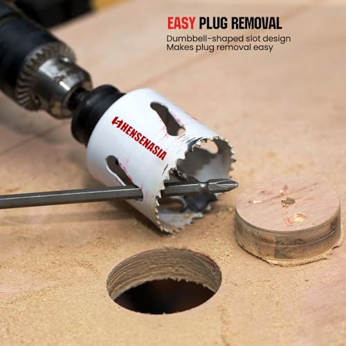 Bi Metal Hole Saw Kit, 30-Pieces All Purpose Combination Hole Saw Set Including 10" Extension, Sizes Range: 3/4" to 4-3/4", Increased Cutting Depth to 2", Ideal for Wood, Metal, PVC, Aluminum
