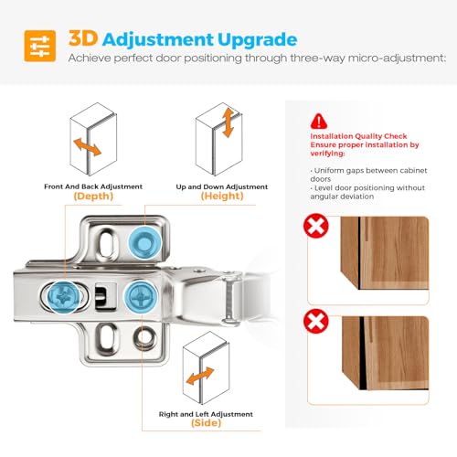 HOME EDIT 5 Pairs 10 Pack European Full Overlay Soft Close Cabinet Hinges - size: Full Overlay