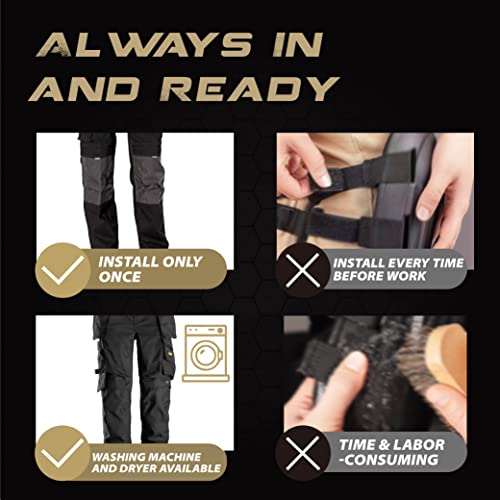 Knee Pad Insert for Work Pants/Bibs, Uniforms, and Tactical Pants, Breathable Knee Pad Inserts for Construction, Flooring, Gardening,and Garage, 11.5''×7.9''×0.45'', BLACK, 3 Pairs - size: 3 pairs 11.5''×7.9''×0.45''