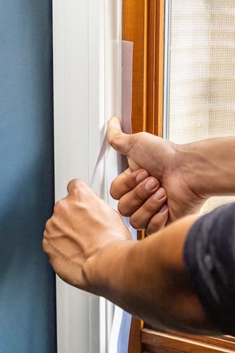 Duck Brand Silicone Self-Adhesive Weatherstrip Draft Seal for Doors & Windows, Seal Gaps and Cracks Around Doors and Windows, Cut to Size, Clear, 2 Rolls, 50 Ft Total