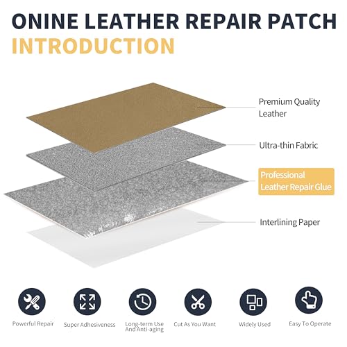 ONine Leather Repair Patch，Leather Repair Tape, 3 x 60 inches Leather Repair Patch for Furniture,Sofas, Office Chair,car Seats,Vinyl Repair Kit(Grey Khaki) - color: Grey Khaki, size: 3 x 60 inches