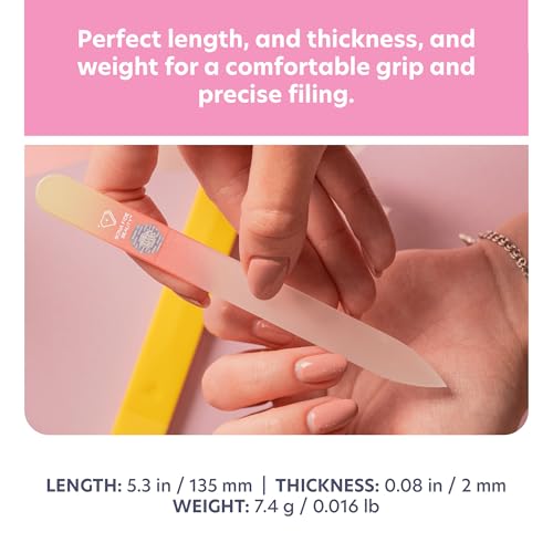 Bona Fide Beauty Czech Glass Nail File with Case, Gold Orange Nail Filer - color: Gold Orange