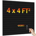 Ezlaino Slatwall 4 FT x 4 FT, PVC Slat Wall Paneling Garage Wall Organizer - color: Black, size: 4FT x 4FT