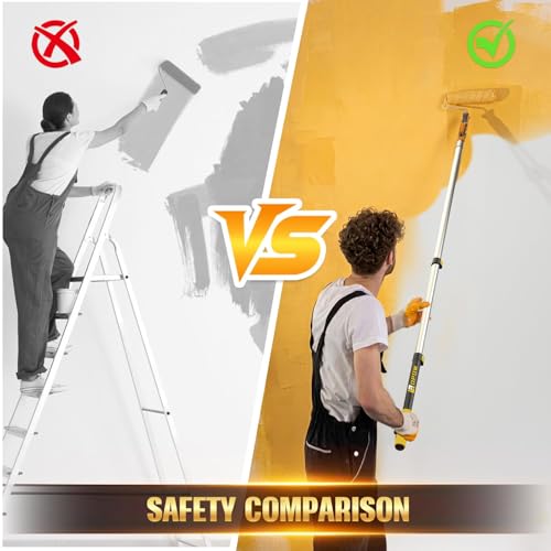 1.5-3FT Paint Roller Extension Pole, Sturdy Multi-Purpose Extendable Pole - size: 3 Feet