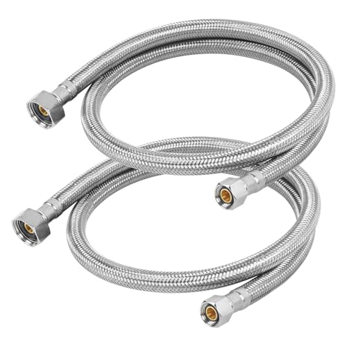 36" Faucet Supply Line, 3/8 inch Comp x 1/2 inch FIP Faucet Connector, Braided Stainless Steel Faucet Hose for Bathroom Sink and Kitchen, Leak-Resistant cUPC Certified Water Supply Line, 2 Pack - size: 36inch
