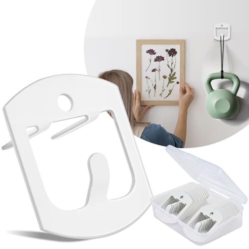 24 Pcs Claw Drywall Picture Hanger White Wall Picture Frame Hanging Hooks No Damage Heavy Duty Wall Hangers 40Lbs Tool-Free Hooks for Hanging Picture Mirror Photo Poster Art Frame Home Office Decor - size: 24 Pack
