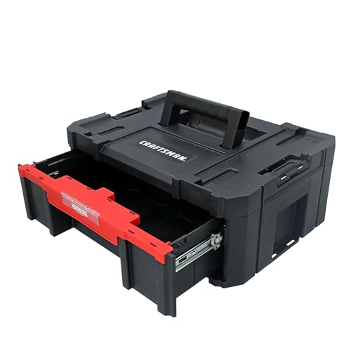 CRAFTSMAN VERSASTACK Tool Box, 16.9 In. Single Deep Drawer Plastic Tool Box Organizer, Heavy Duty 16.5 Lb. Load Capacity (CMST17803)