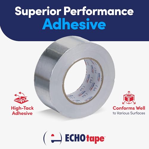 ECHOtape MT-A7772 Foil Insulation Tape All Weather Silver 1.89 in x 50 yd - size: 1.89 in x 50 yds / 48mm x 45,72m