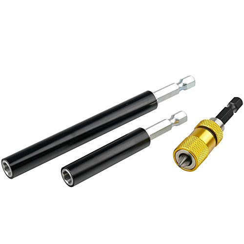 K406 Magnetic Bit Holder Set with Guide Sleeve and Adjustable Depth Magnetic Tip, 3-Piece - style: Guide Sleeve