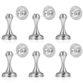 6 Pack Magnetic Door Stopper Brushed Magnetic Door Stops No Need to Drill Double-Sided Adhesive Tape Magnet Door Stop Soft-Catch Hold Doors Open