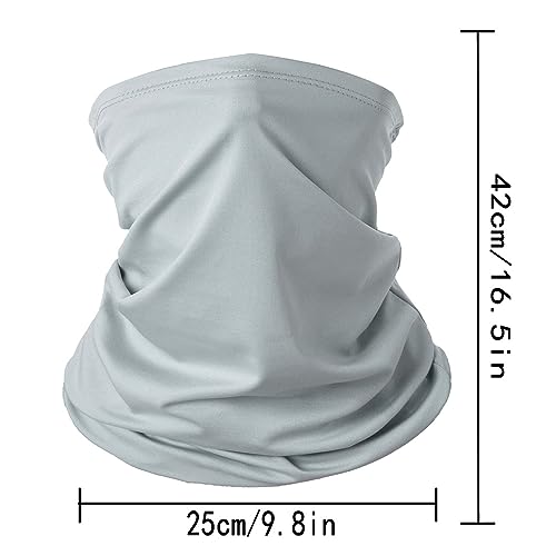 6 Pieces Summer Face Cover Scarf Mens Neck Gaiter For Men Women UV Protection Face Breathable Sun Protection Cycling Running - color: Grey(12-pack)