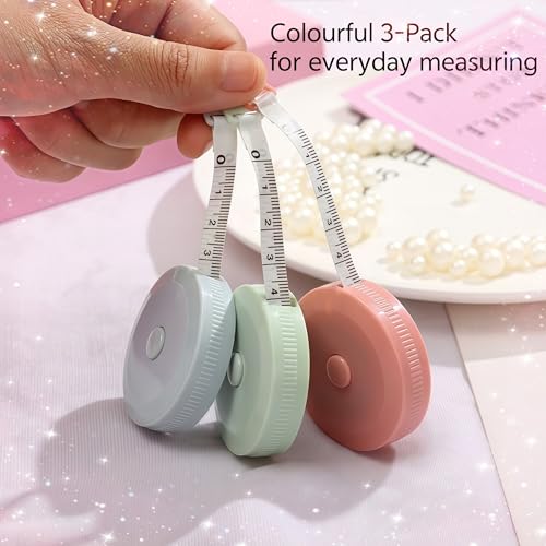 Sewing Retractable Measure Tape | Soft Fabric & Body Measuring for Accurate Sewing and Body Measurements | Durable Cloth Tape Measure with Retractable Design Double Sided Measuring cm and inches