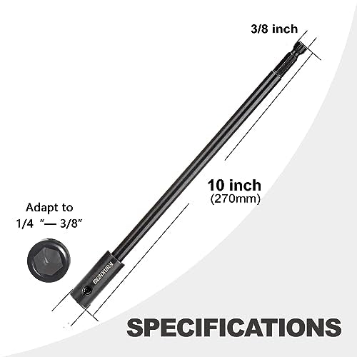 GEINXURN Tools Hole Saw Extension Chuck, 10-Inch x 3/8-Inch Hex Shank Reducing Locking Impact Extension - size: GEC010HS
