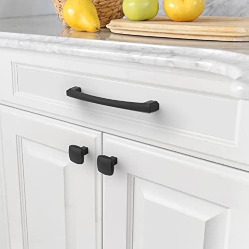 Amerdeco 10 Pack Matte Black Cabinet Pulls 5 Inch(128MM) Hole Centers Kitchen Cabinet Handles Hardware Kitchen Handles for Cabinets Cupboard Handles Drawer Pulls ZH0032 - color: Matte Black, size: 5"/128MM Hole Center