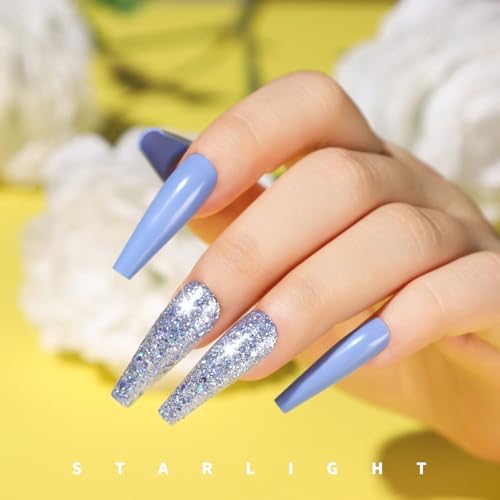 Teenitor Long Fake Nails Kit - 10 Colors Matte & Glossy, 4 Glitter Press On Nails - color: Matte/Glossy/Glitter Colors