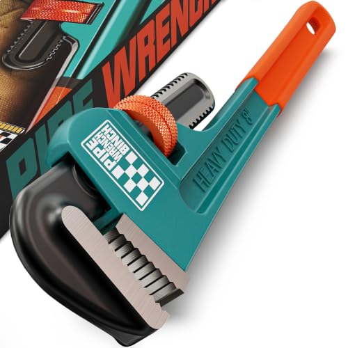 Heavy Duty Pipe Wrench, 8" Adjustable Straight Plumbing Wrench, High Drop-Forged jaws, Professional Pipeline Tool for Water Pipe Fittings, Mechanical assembly, Workshop Operations - size: 8inch