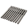 10PCS 3"/75mm T25 Torx Head Screwdriver Bit Set, 1/4 Inch Hex Shank with Quick Release Slot,S2 Steel Magnetic Security Tamper Proof Star 6 Point Screw Driver Kit Tools - color: 75mm/3inch, size: T25