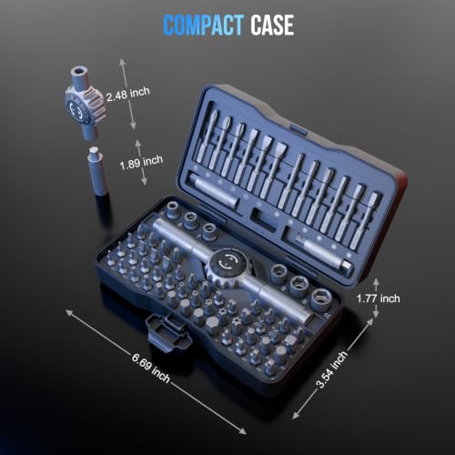 STREBITO 71 in 1 T-Handle Ratchet Screwdriver Set, Magnetic Screwdriver Set