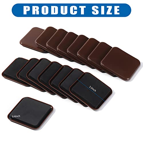 Furniture Sliders, 16pcs 3.5" Square Furniture Moving Carpet Sliders - size: 3.5inch 16pcs