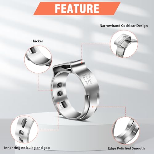 120pcs 3/8 pex crimp rings for PEX Tubing Pipe Fitting Connections - color: 120 Pcs, size: 3/8 inch