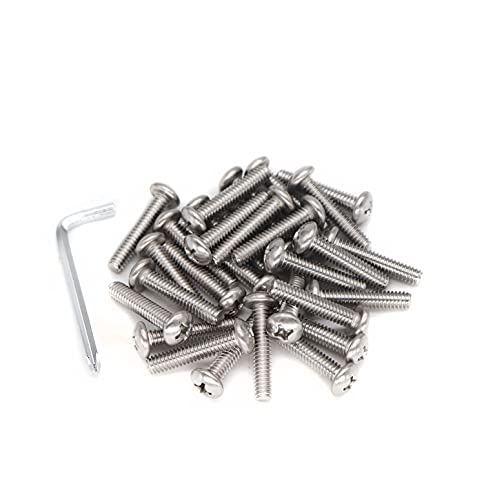 20pcs 1/4"-20 x 2 Round Head Phillips Bolts Machine Screws 304 Stainless Steel, Plain Finish - size: 1/4 x 2 Inch(20pcs)