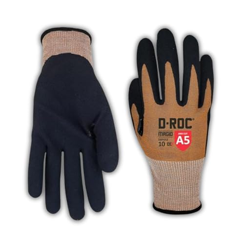 MAGID D-ROC ANSI A5 DX+ Technology VersaTek Grip Work Gloves, 1 Pair, Size 10/XL, DXPG53 - size: 10/XL, style: 1 Pair