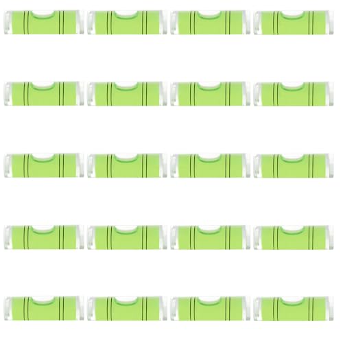 JYK Mini Cylindrical Level 20pcs, 9.5x34mm Small Horizontal Bubble Levels - Bubble Spirit Level Measuring Tools for Construction, DIY, and Layout