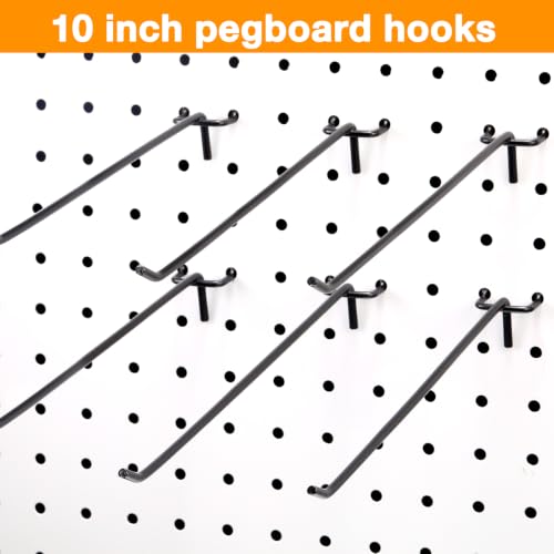 Shimeyao 200 Pcs Peg Board Hooks Stainless Steel Pegs,10 Inch,Black - color: Black, size: 10 Inch