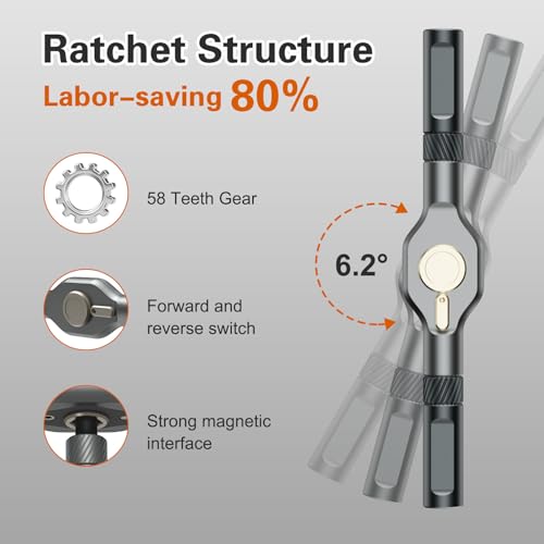 Bomivoi 34 in 1 Magnetic Screwdriver Set, DIY Ratchet Screwdriver Set, Multi Bit Magnetic Drive Sets with Ratcheting Handle, Handy Repair Tool Kit for Electronics, Bike, Furniture, DIY, Computer - style: 34 IN 1