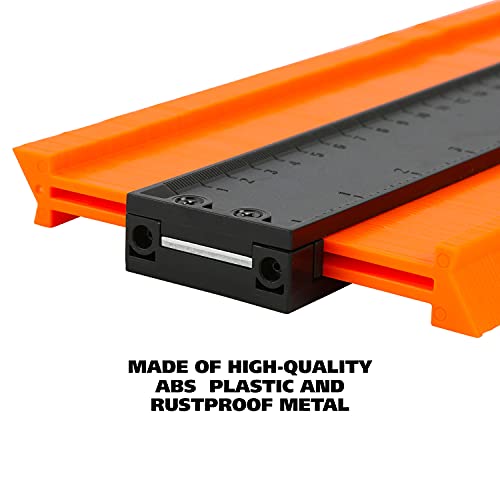 GreatNeck Contour Gauge Set, 5 and 10 Inch Contour Gauge Tool with Lock, Made of High Quality ABS Plastic and Rustproof Metal, Dual Measurement on Both Sides - size: 5 and 10 inch