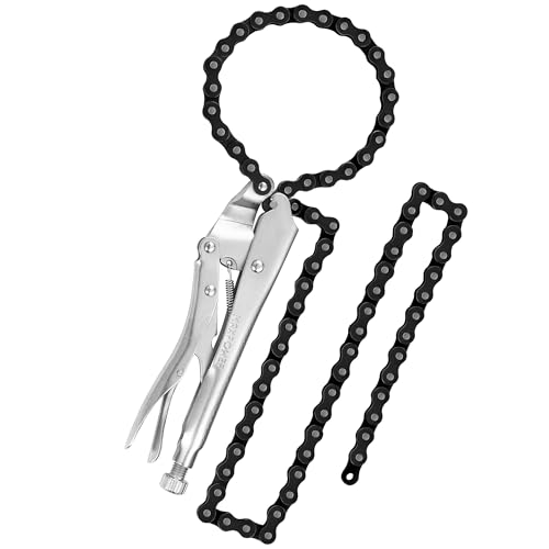 MAXPOWER Locking Chain Clamp, 9-Inch Locking Chain Pliers with 47.2” Chain, 14.2” Diameter, Quick Release - size: 47.2" Chain