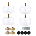 Michanco 2 Inch Bun Feet White DIY Round Wood Furniture Legs Set of 4 Replacement Legs for Couch Sofa Ottoman - color: 2 Inch White