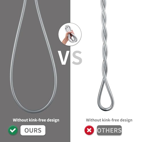 59 Inches Silver PVC Shower Head Hose Replacement For Cleaning - color: Silver, size: 59 In