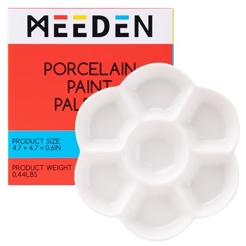MEEDEN Ceramic Watercolor Paint Palette: 7-Well Color Mixing Tray 4.7"x0.6"