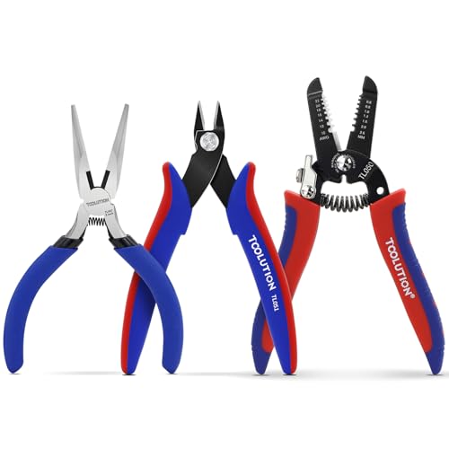 3-Piece Electrician's Pliers Set Professional Wire Stripping Tool - color: Flush Cutter+needle Nose+wire Stripper