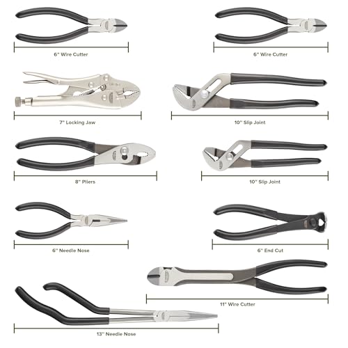Blackout XP 10 Piece Pliers Set Tools with Zippered Carry Bag