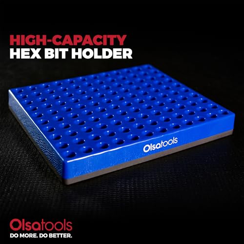 Olsa Tools Extra Large Hex Bit Organizer - Magnetic Base Tool Organizer - Screwdriver Bit Holder for Shop and Garage - Durable Construction - Professional Grade (Blue, XL - 1pc) - Part 1783 - color: Blue, size: XL - 1pc