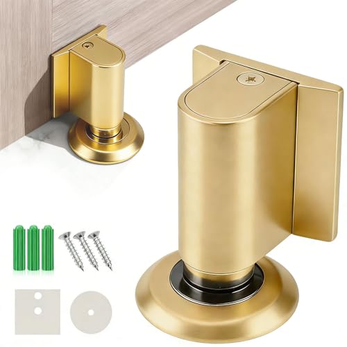 Magnetic Door Stoppers Door Catch, Heavy Duty Door Stop (Gold) - color: Gold