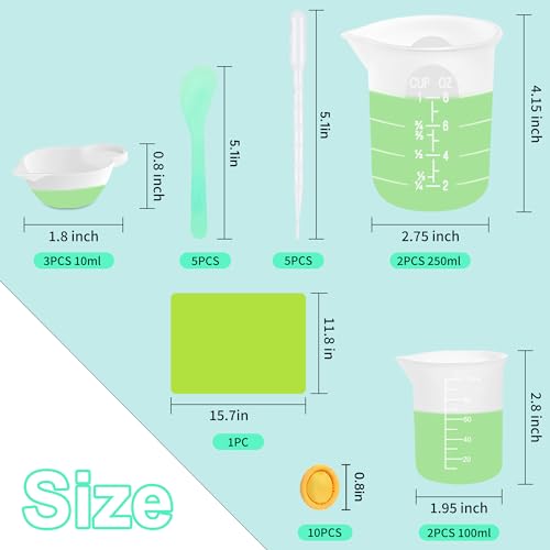 Silicone Measuring Cups for Resin Supplies,Resin Kit for 250ml &100ml Non-Stick Mixing Cups,Silicone Cups for Resin Molds,Epoxy Resin Cups,Cooking,Casting Molds,Jewelry Makin,DIY Crafts - size: 250ml - 10ml