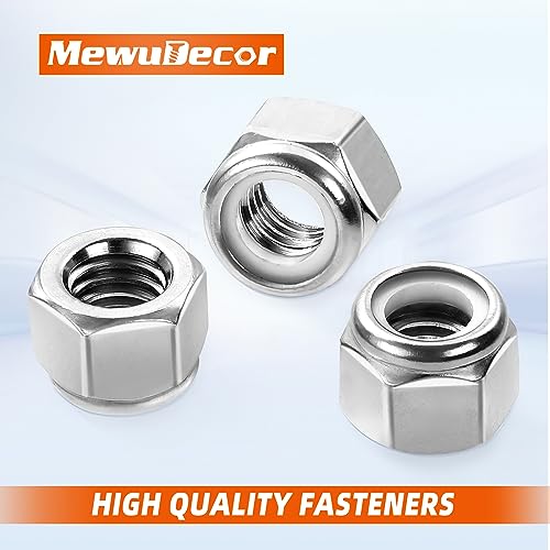 3/8-16 Nylon Insert Hex Lock Nuts Locknuts, 304 Stainless Steel 18-8, Bright Finish, 25 PCS - color: Silver, size: 3/8-16