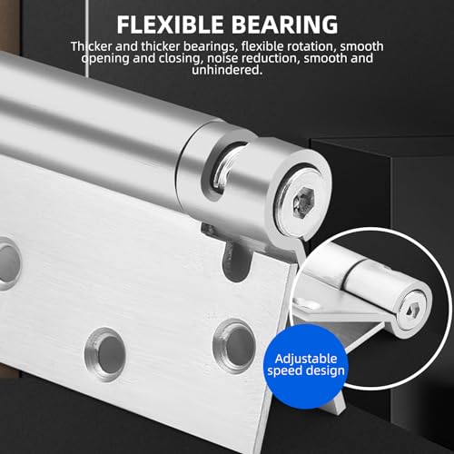 Self Closing Door Hinge, 3 inches,Auto Closing Spring Hinge with Adjustable Tension, Thickened 304 Stainless Steel Heavy Duty Door Hinges,with Mounting Screwdriver Hardware,(3 inches)(2 Pack)