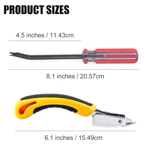 Staple Remover Heavy Duty Tack Puller with Double Pronged Head - color: Red