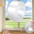 Window Weather Sealing Tape 2 Inch x 33 FT Weather Stripping Residue-Free Clear Window Draft Isolation Sealing Film Caulk Tape for Doors and Shower Glass Gaps Bathroom - size: 2in X 33 FT X 7.87Mils Thickness