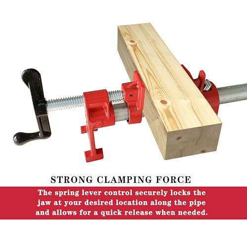 HimaPro 3/4" H-Style Professional Pipe Clamp Set, 2-Pack - color: 2 Pack