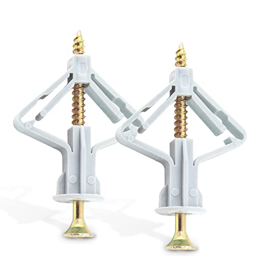 Piutouyar 50 Pcs Drywall Anchors Kit Butterfly Anchors Hollow Wall Anchors
