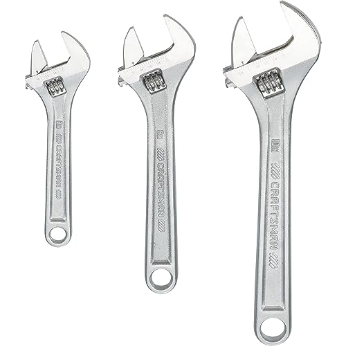 CRAFTSMAN Adjustable Wrench Set, 3-Piece All Steel, Metirc and SAE Scale (CMMT12001) - size: Adjustable (Pack of 1)