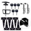 6" Shed Door Hardware Kit with T-Handle Lock & 5 Keys - 6 Hinges, 2 Barrel Bolts - Iron Gate Hardware Set, Black Powder Coated by [BTEOBFY] - size: 5.5-inch-Big-T