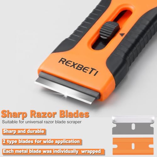 REXBETI Razor Blade Scraper Tool, 2 Pack Windows, Glass Stovetop Scraper - style: Original 2 Pack